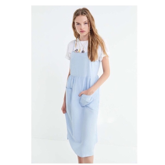 Urban Outfitters Dresses & Skirts - Women's Blue Uo Melanie Linen Babydoll Midi Dress